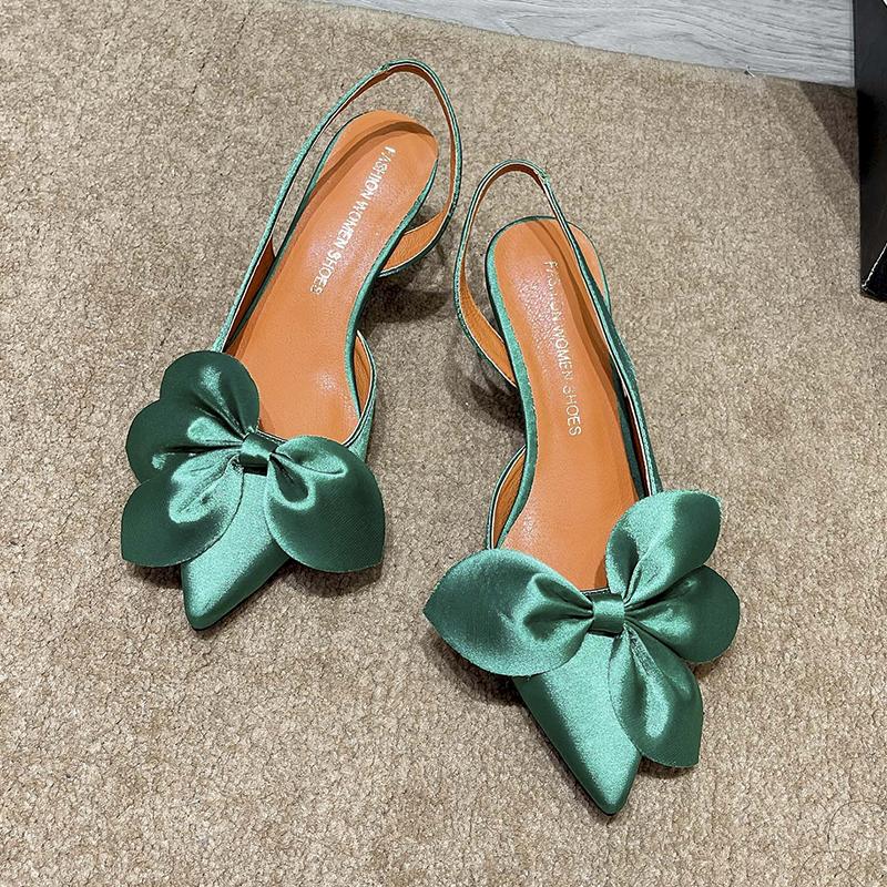 Fashion Heeled Sandals for Women Butterfly Knot Thin Heels Woman Sexy Wedding Party Female Pumps 2025 New Summer Shoes Sandalias Mujer
