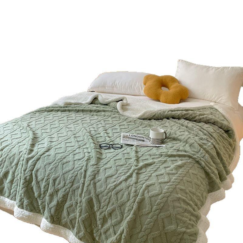 Winter Taf Velvet Double-Layer Coral Fleece Blanket - Lambswool Sofa Throw, Autumn/Winter Quilt