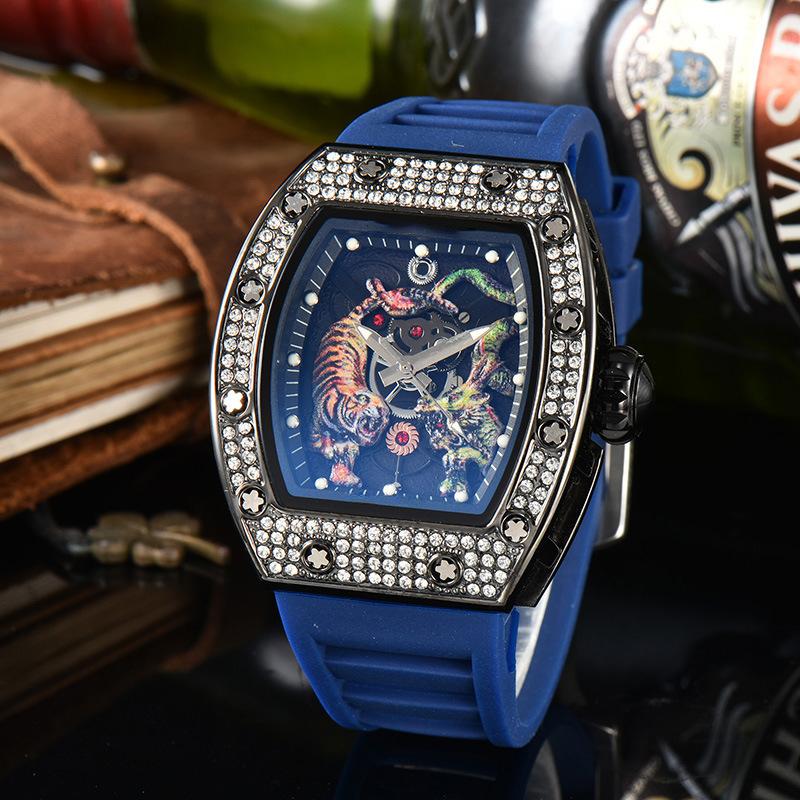 Electroplated Color Literal Quartz Watch, Versatile Trend Men's and Women's Watches, Wine Barrel-shaped Full Diamond