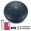 Slit Drum Steel Tongue Drum 11 Notes 10 Inch LEKATO Metal Drum Percussion Instrument with Mallet and Storage Bag for Meditation, Yoga, Zen, Navy Blue
