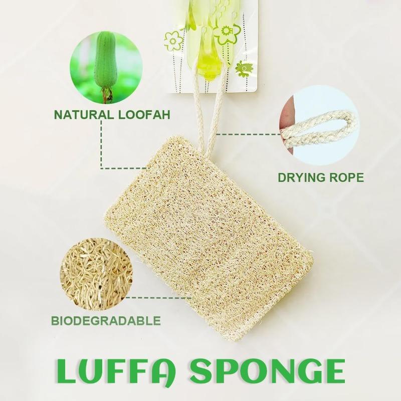 Natural Non Scratch Scrub Sponge Eco Friendly and Compostable Plant Fiber Loofah Dish Sponge Kitchen Scrubbers for Dish Biodegradable Cleaning Sponges