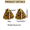 Geometric Triangle Leopard Enamel Clip on Earrings Non Pierced for Women Painless Fashion Stud Earrings Jewelry Accessories