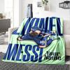 Football Messi Personalized Text Blanket Multi-purpose Customizable Blanket Ultra-Soft Versatile for Seaside Home Decor Bed Livingroom