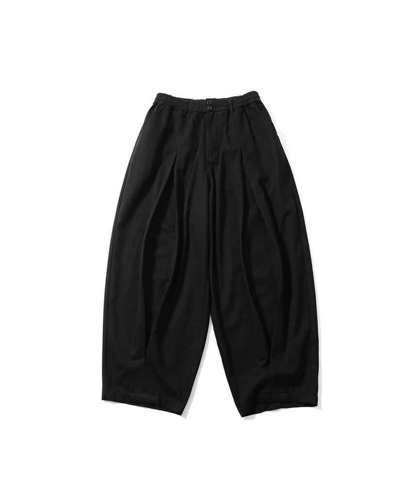 ANGLAN Long Tuck Wing Balloon Pants - Black