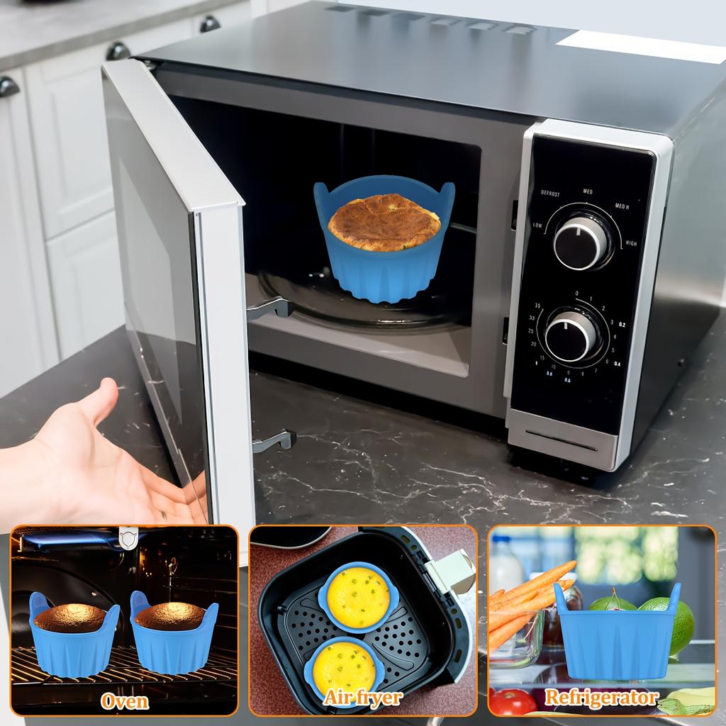 Non-Stick Baking Molds for Air Fryers and Steaming – Effortless Release for Eggs and Cupcakes – Reusable and Dishwasher Friendly,for Muffins, Custards