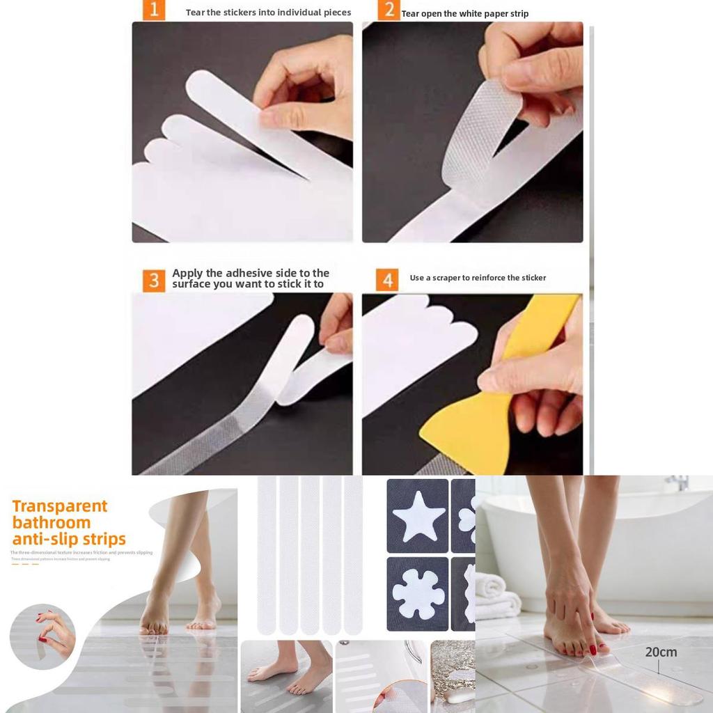 Bathroom Anti Slip Tape 2x20cm Peva Waterproof Non Slip Safety Strips Home Use