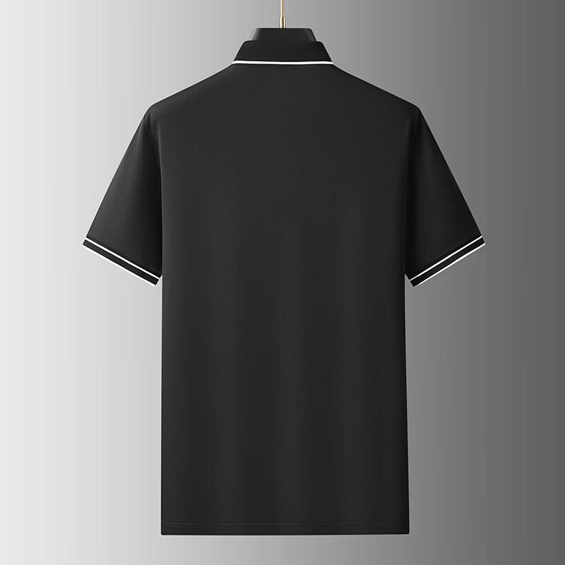 Men's Plus Size Solid Half-Zip Polo Shirt