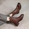 Bottes courtes pour femmes 2026 Printemps et Automne nouveau style style britannique bottes en cuir à petit talon Chelsea rétro