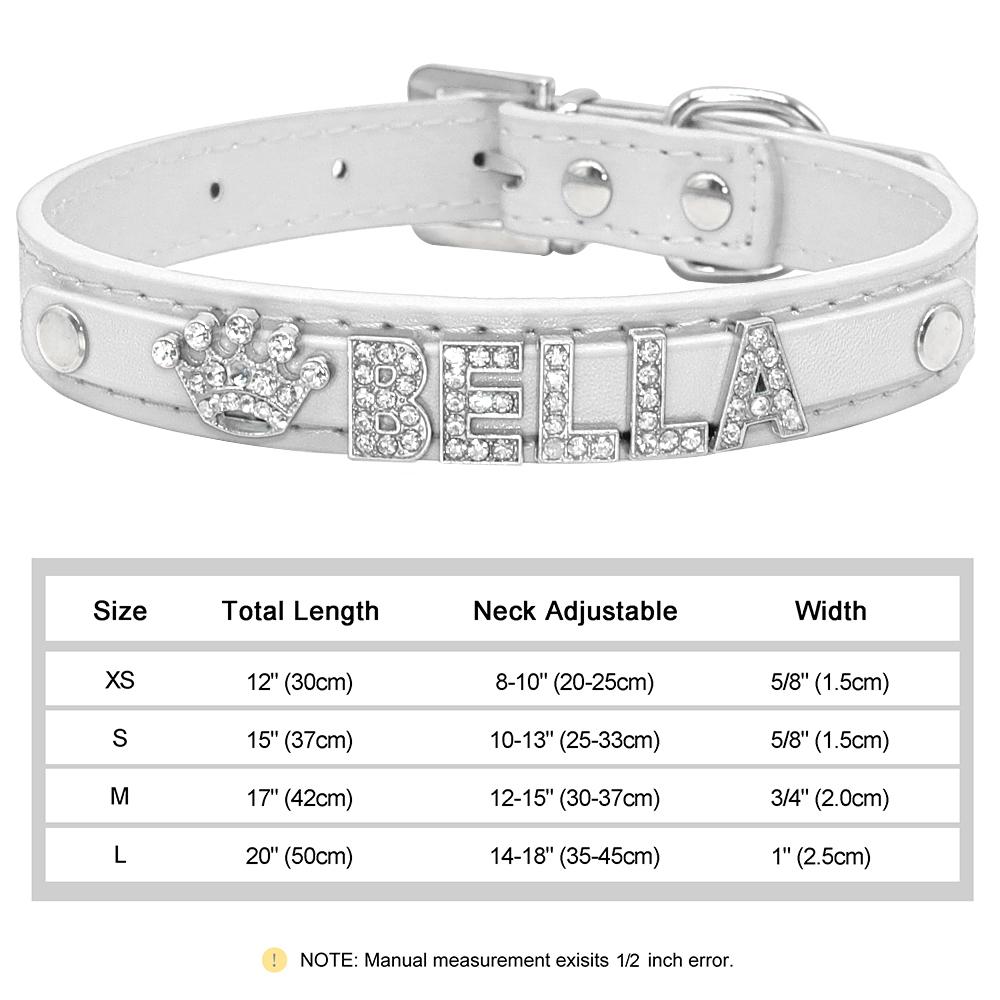 Personlig Små Hunder Chihuahua Halsbånd Bling Rhinestone Hundehalsbånd Gratis Egendefinert Kjæledyr Hunder Katter Navneanheng Kjæledyrtilbehør
