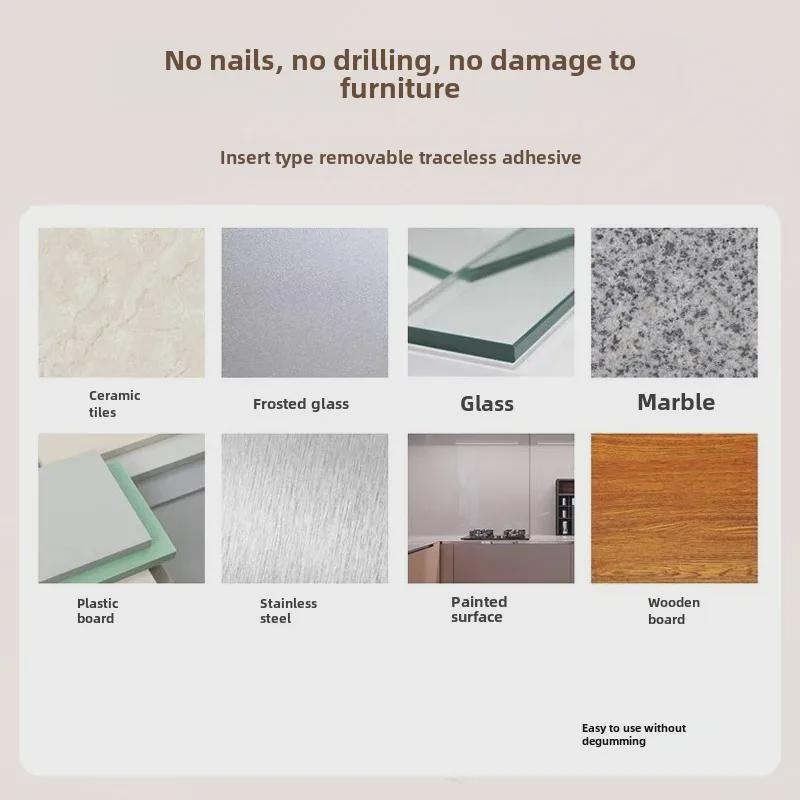 Traceless Punch-Free Sticky Hook: Strong, Multifunctional Acrylic Snap Buckle for Bathroom & Kitchen