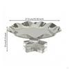 Decorative Tray with Base Stainless Steel Centerpiece Tabletop Ornament for Living Room,