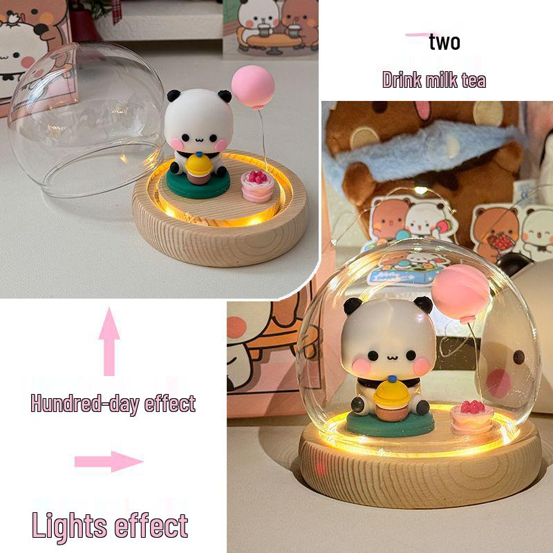 One Two Bubu Cute Luminous Glass Christmas Crystal Ball Night Light Gift for Girls & Best Friends