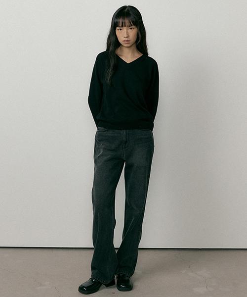 Lingseoul Black On Black Washing Denim Pants