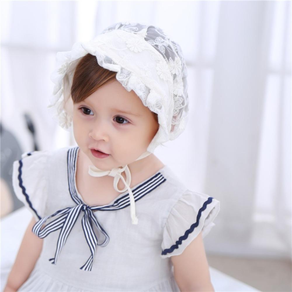 Princess Lace Ruffle Hat Flower Girl Sunhat Breathable Baby Lace Hat  Infant Girls