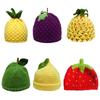 Warm Knitted Fruit Hat Creative Pineapple Beanie Lemon Strawberry Pullover Cap  Outdoor