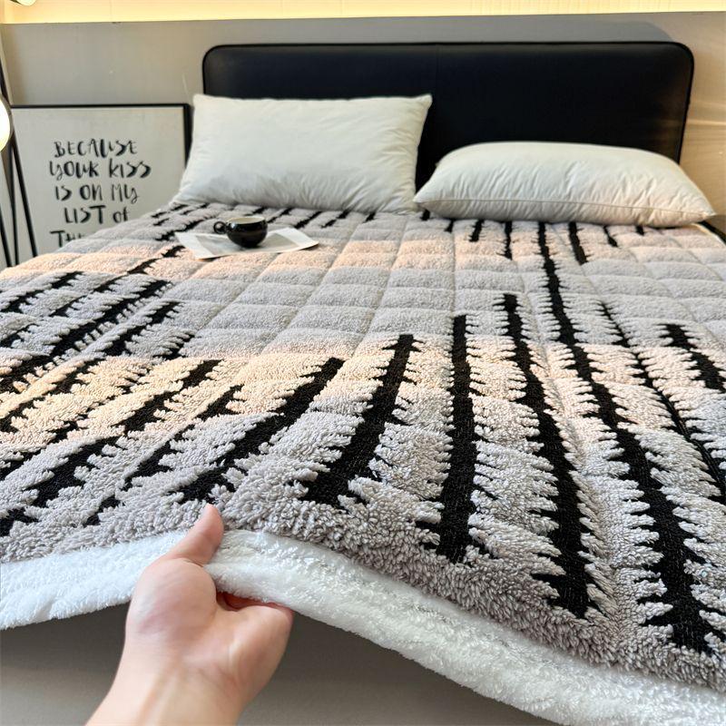 Zimní sametová podložka na matraci G5Z - Silný coral fleece topper pro studentskou postel