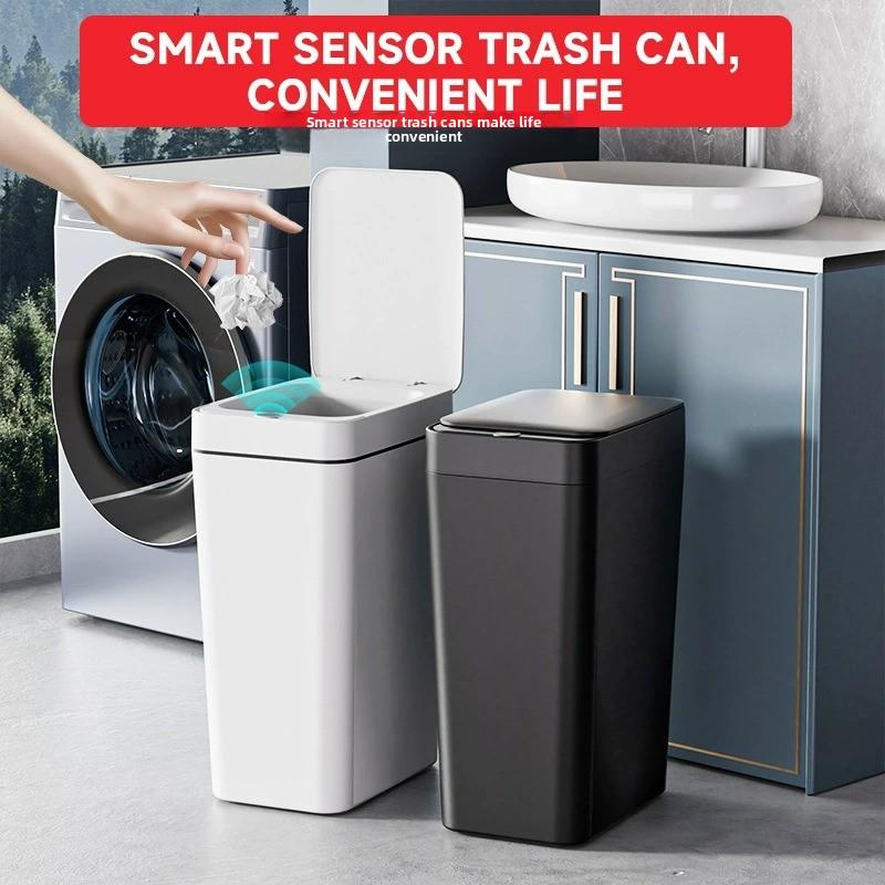 Cubo de basura inteligente automático con sensor para cocina baño y hogar gran capacidad