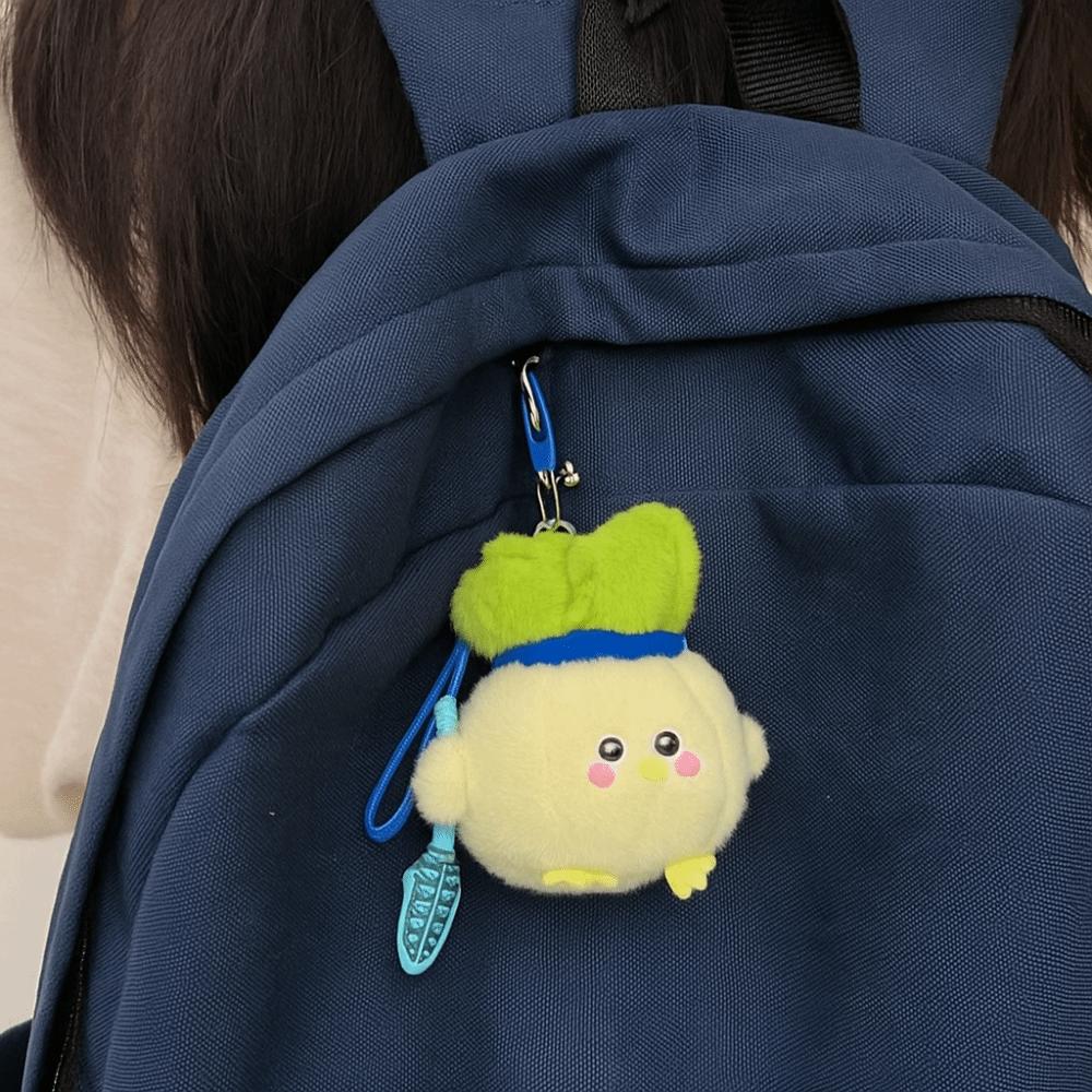 Garlic Bird Stuffed Cabbage Chicken Keychain Cartoon Chicken Plush Keychain  Car Key Accessories