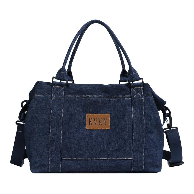 

Большая вместительная женская сумка через плечо для поездок на работу темно-синий