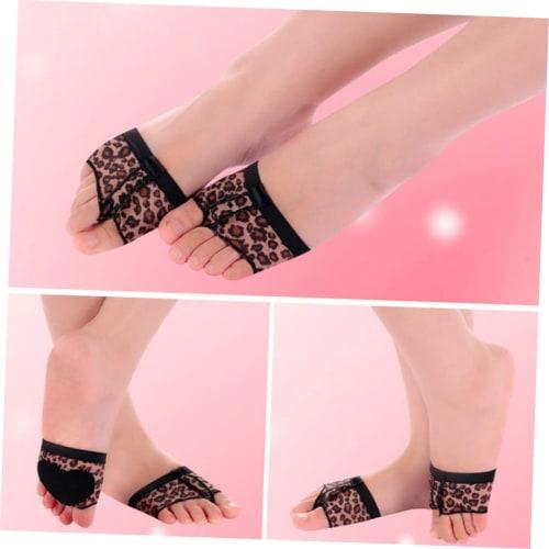 LIFKOME 2-delt leopard danseleggbeskyttere, komfortable for ballett, magedans og yoga