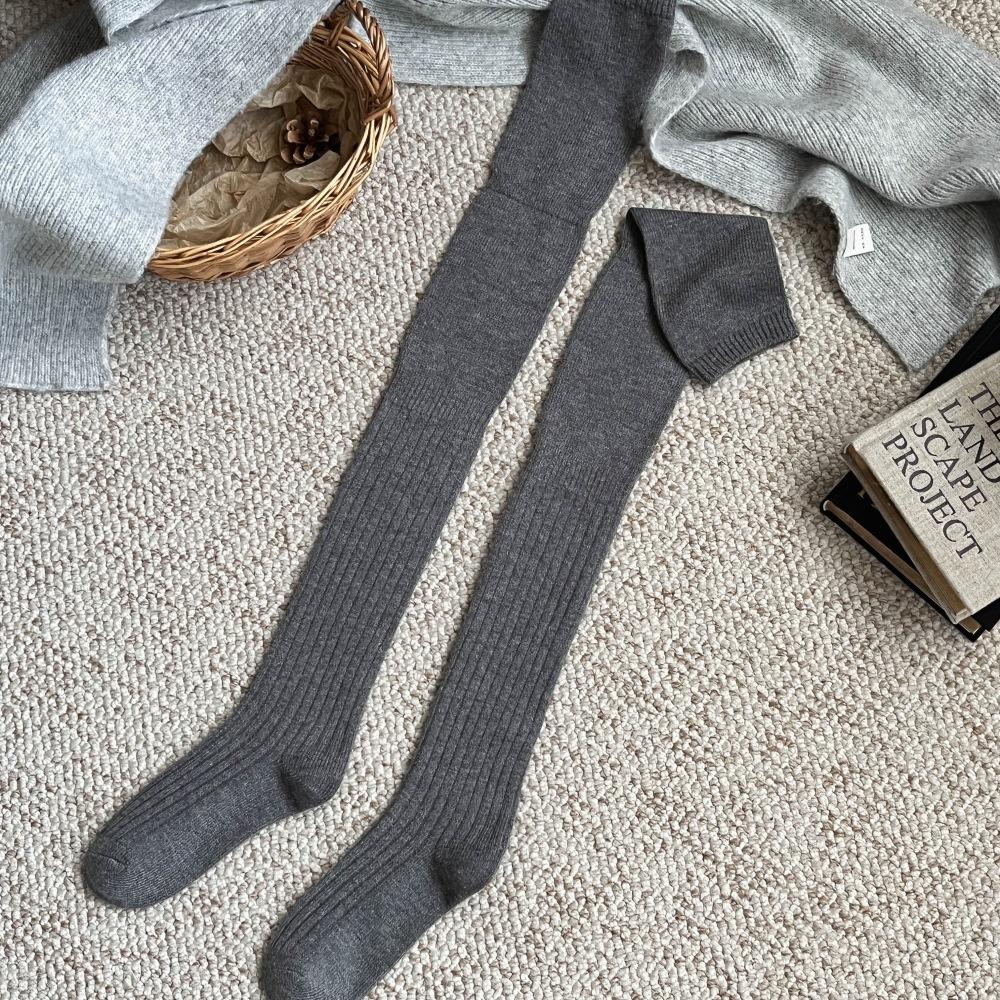 Stockings Women'S Autumn And Winter Stacked Knee Socks With Boots Autumn And Winter Maillard Black Extended Warm Knee Pads Thigh Socks