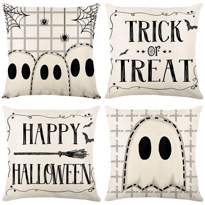 New Halloween Pillow Cover Linen Home Sofa Living Room Ornament Simple Pillow Cover Premium Durable Quality Useful