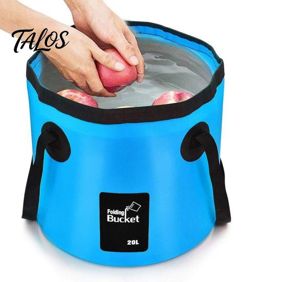Double Handle Carry Bucket 12/20L Collapsible Water with Handles, Large Foldable Container, Container Portable Pail for Outdoor, Camping, Fishing, Car