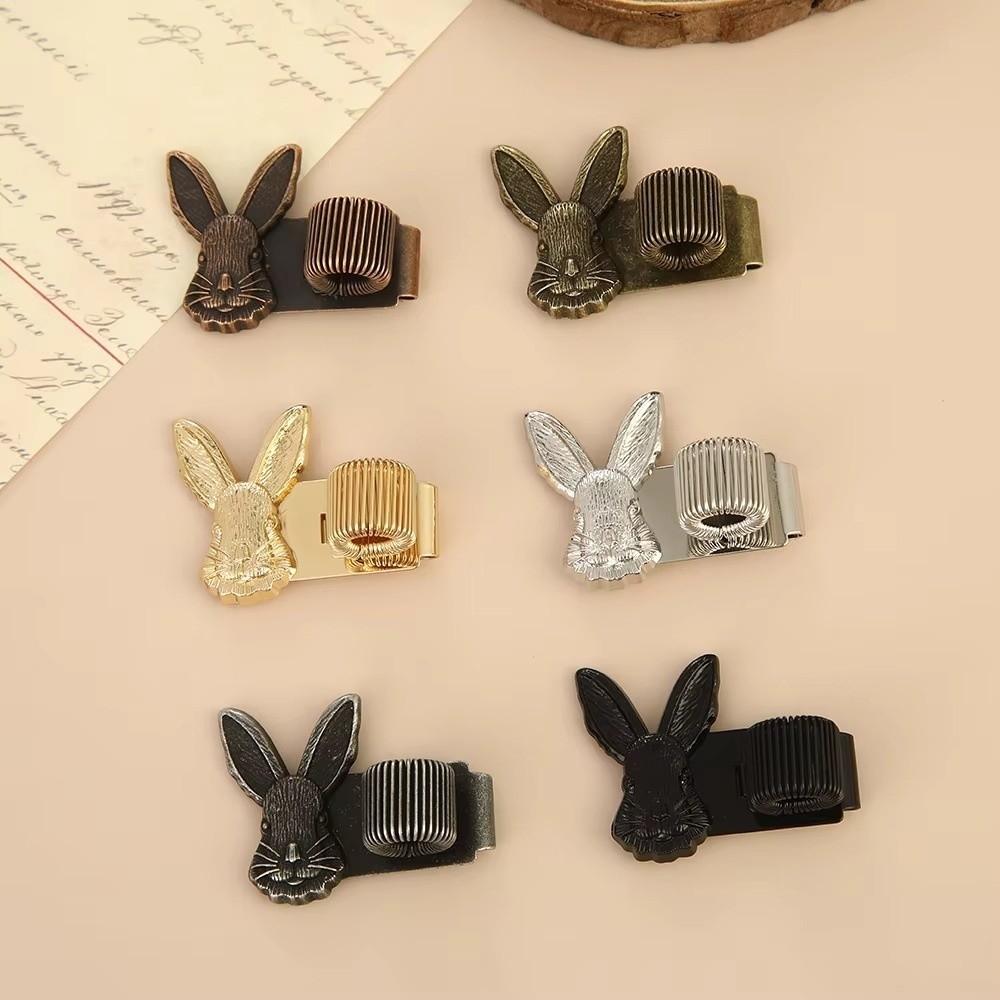 Decorative Pattern Pen Holder Clip Vintage Style Spring Loaded Clip Student Stationery
