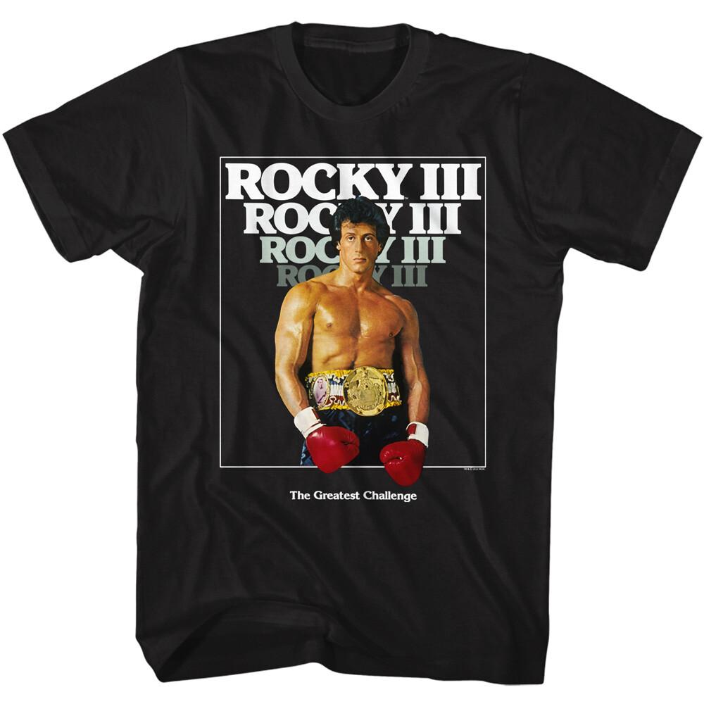 Rocky III Repeat Movie Logo The Greatest Challenge Rocky Belt Men T Shirt XXXL
