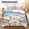 Molang poster Bedding Quilt Set Quilt Cover Pillowcase Home Decoration Birthday Gift (1 * duvet cover + 2 * pillowcase, without core)