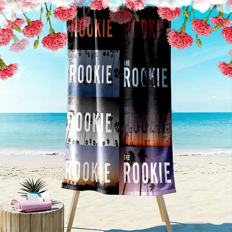 THE ROOKIE Print Beach Towel, Large Soft Quick Dry Towel for Beach Camping Swimming