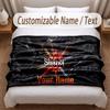 Slipknot Printed Flannel Blanket Custom Name Text Soft Warm Throw For Bedroom Holiday Gift