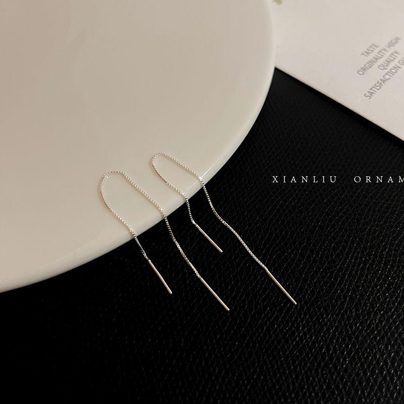 

Доступная роскошь Стерлинговое серебро Женские Фантазийные серьги-кисточки Бестселлер Висячие серьги Sterling silver 10cm pair