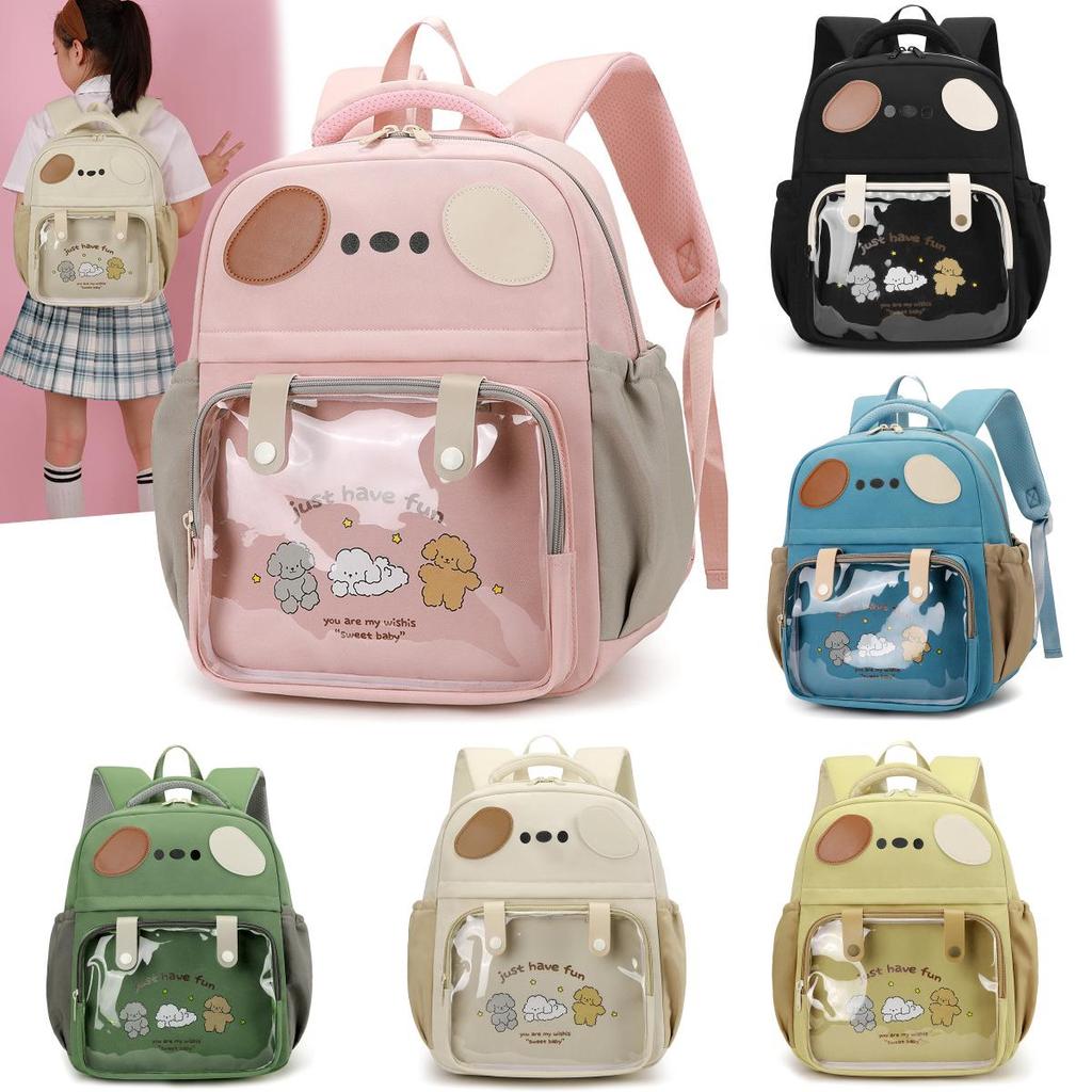 Letter Cartoon Puppy Kids Clear Backpack Cute Animal Design For School And Preschool