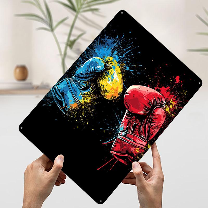 Boxing Gloves Metal Poster Customized Wall Art Retro Vintage Tinplate Signs for Man Cave Desk Decor Modern Home Decoration House