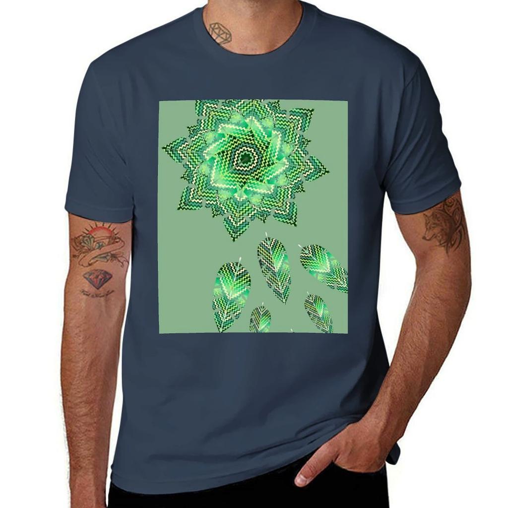 Zig Zag Green Leaf Unisexdala 4 Tshirt Street Style Casual Tee Shirt