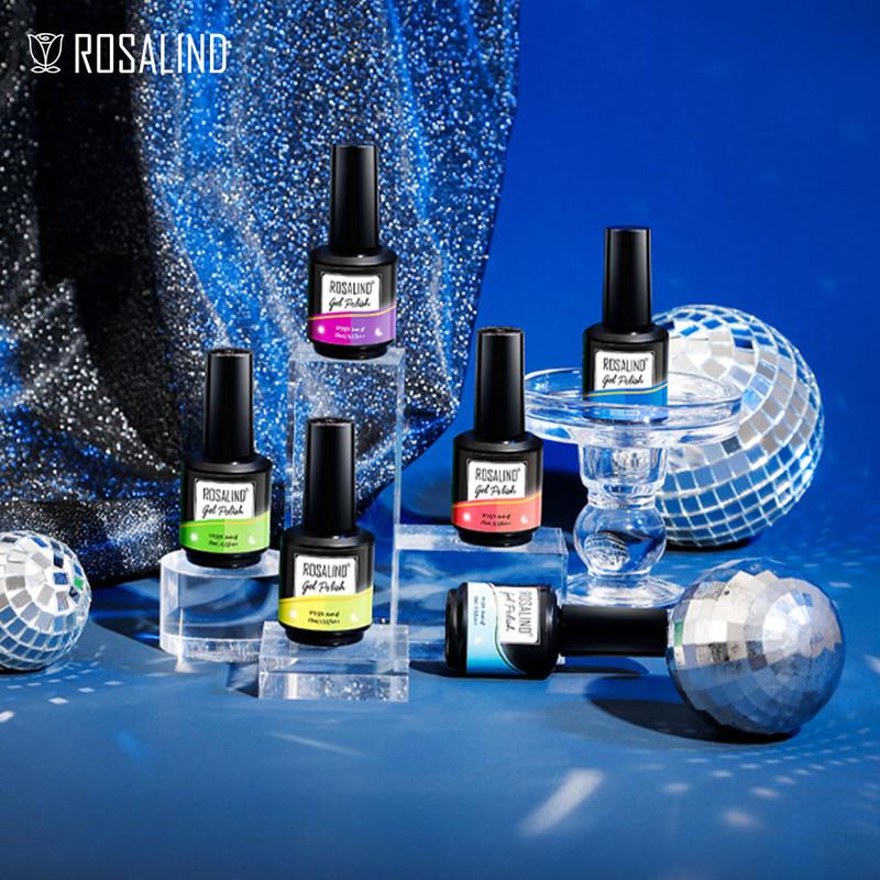 ROSALIND 6 Colors Night Glow Gel Polish Soak Off LED/UV Lamp Luminous Effect Base Top Coat For Nail Art Design