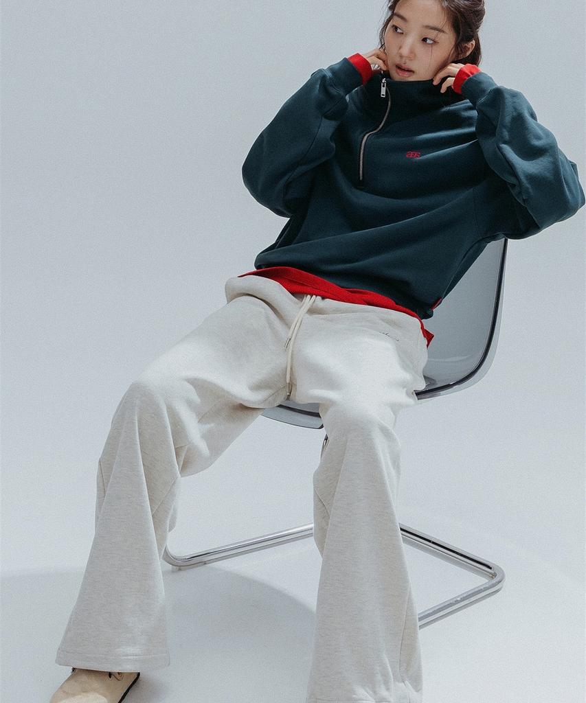 ANNEHEARTS Wide String 2Ways Sweatpants_Oatmeal