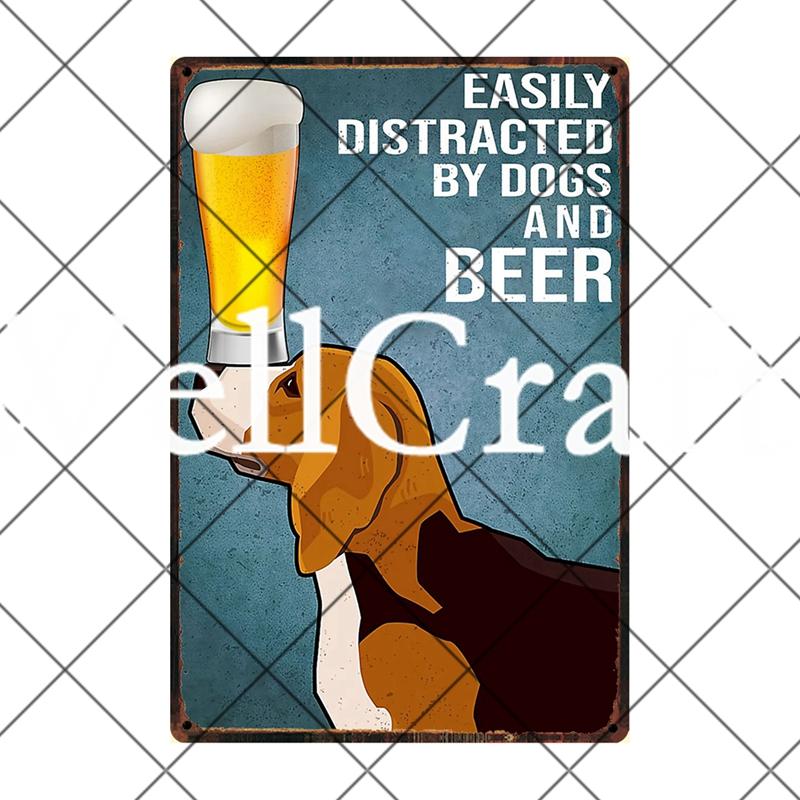 [ Wellcraft ]  Beagle Dog Are My Friend Beer Coffee Bath Shop Art Metal Tin Sign Wall  Poster Iron Painting Pub D-12 20*30 CM