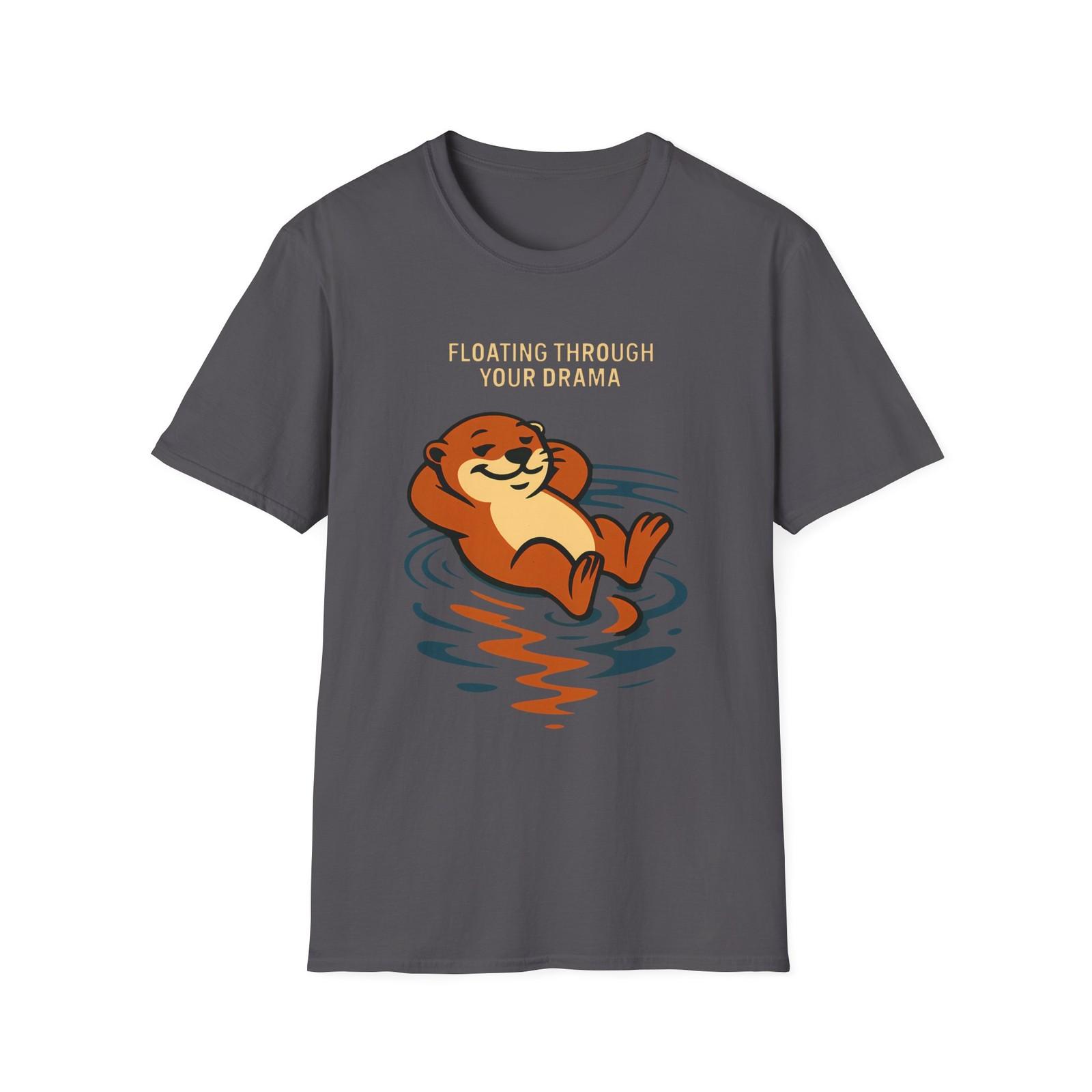 Unisex Softstyle T-Shirt Mens Womens Tees Top Unbothered Otter - Pop Art, Lazy Vibes, Chill Mood S