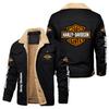 Mens Winter Fleece Lined Cotton Jacket Slim Fit Stand Collar Sport Coat With Graphic Prints European Size