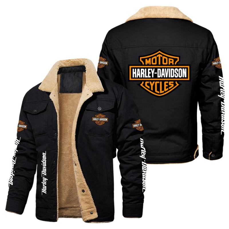 Mens Winter Fleece Lined Cotton Jacket Slim Fit Stand Collar Sport Coat With Graphic Prints European Size