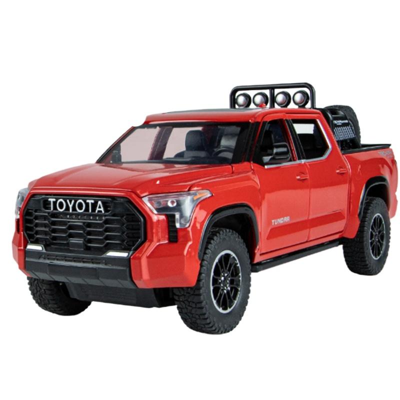 1/24 Toyota Tundra Alloy Pickup Car Model Diecast & Toy Metal Off-Road Vehicles Car Model Sound and Light Collection Childrens Toy Gift
