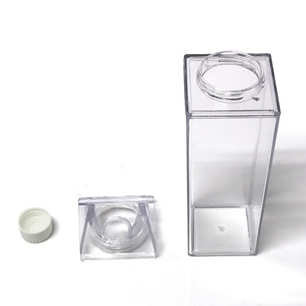 500Ml/1000Ml Milk Carton Water Bottle Transparent Cup Plastic Portable Clear Box For Juice Tea Milk Bottles