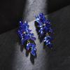 Luxe Alloy Flower Drop Earrings For Women With Sparkling Diamonds And Fashion Style