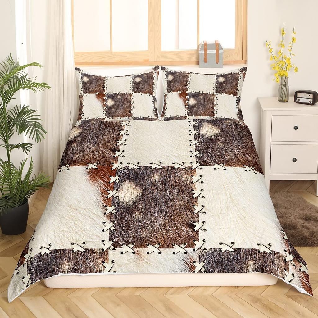 Comforter Highland Cow Flower Queen Size Bull Cattle Bedding Set Bedroom Decorative Western Funny Animal Comforter Set