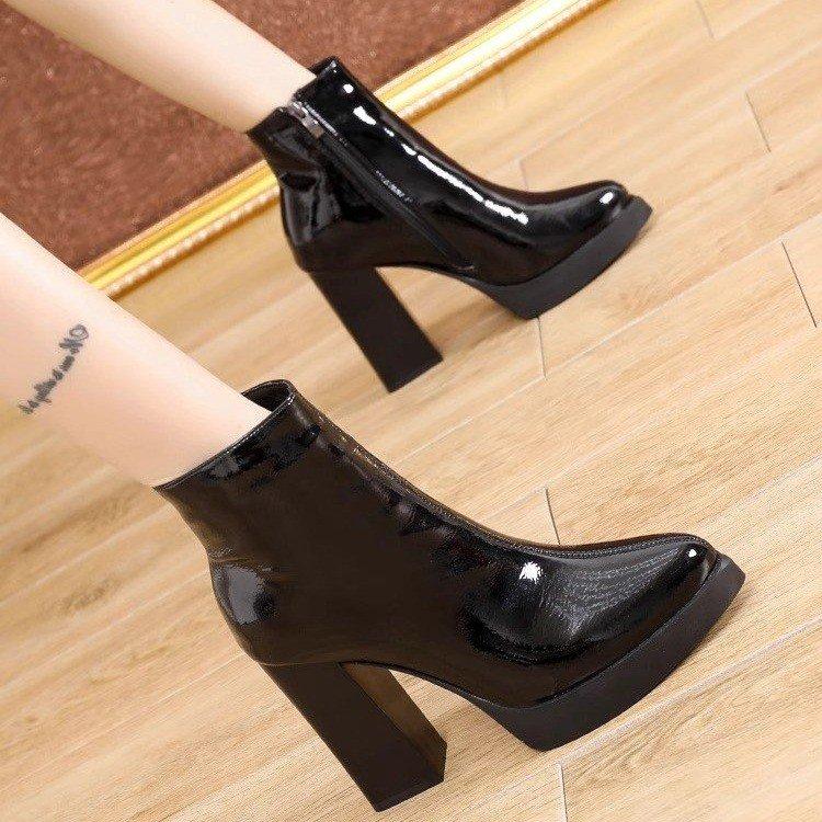 2026 New High Heels Women Snow Ankle Boots Platform Round Toe Sexy Shoes Chunky Chelsea Boots Trend Winter Goth Botas Mujer
