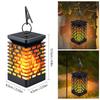 2-4PCS Solar Lights Outdoor Garden Hanging Solar Flame Flickering Lantern Waterproof Solar Path Light Dancing Flame Light Yard