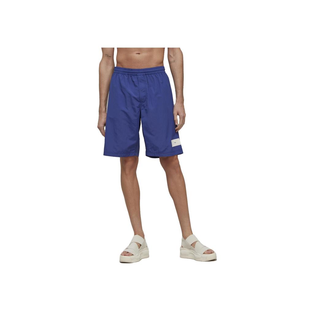 Y-3 Straight-Leg Logo Elastic Waist Shorts Men Bottoms Blue IA1453