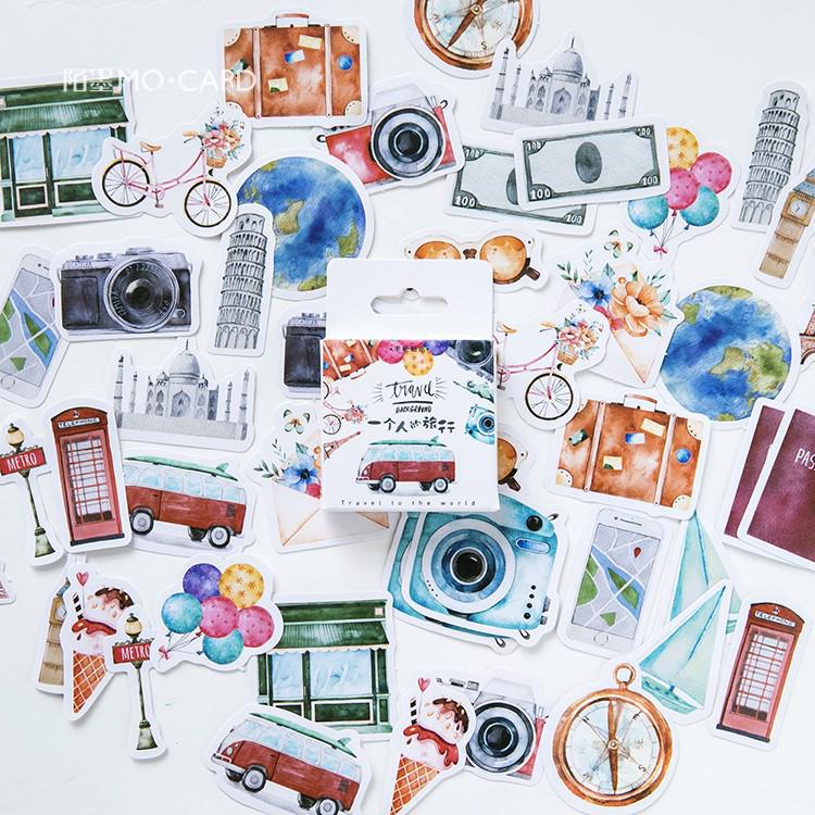 Mo Ink Cartridge Travel Journal Album DIY Sealing Stickers 46 pieces